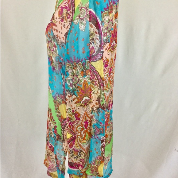 | Colorful 100% Silk Tunic. - Picture 3 of 6